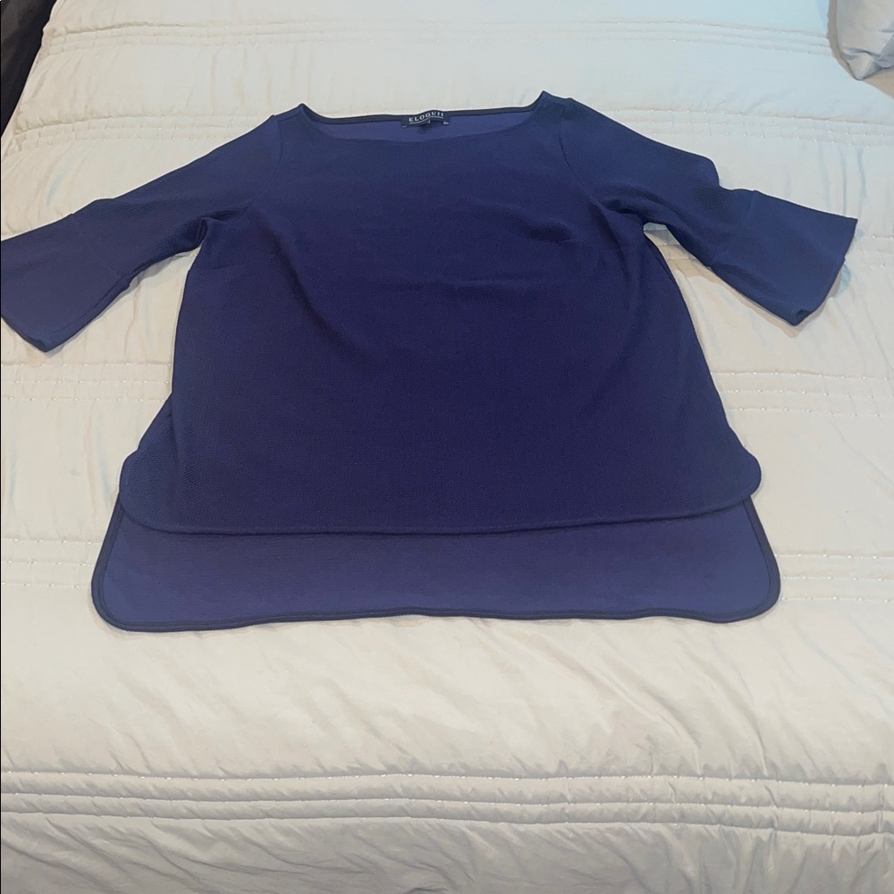 Eloquii, 3/4 sleeve, longer in the back than the front